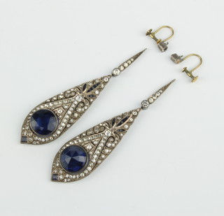 A pair of Edwardian paste drop earrings