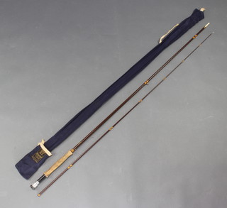 A Hardy jet 9' fly fishing rod with 6 lines, in correct blue canvas bag 