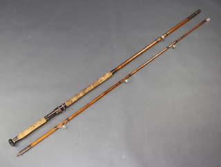 A Modern Arms split cane heavy duty gable fishing rod with heavy duty reel fitting "The Nymph"   