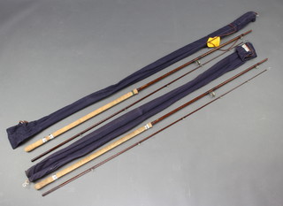 A Bruce and Walker Mk.4 Avon compound tapered 10' fishing rod complete with blue cloth bag together with a Mk.4 S/U compound 10' taper fishing rod with fibre case 