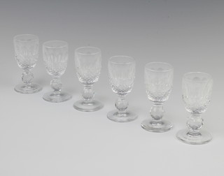 Six Waterford Crystal Colleen pattern liqueur glasses 8cm 
