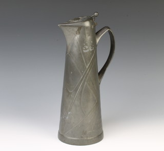 Oris, an Art Nouveau pewter jug of waisted form the base marked Oris 847 30cm x 12cm diam. 