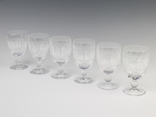 Six Waterford Crystal Colleen pattern wine glasses 12cm 