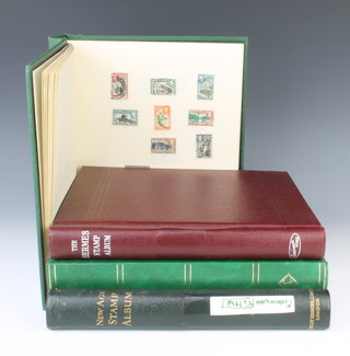 An album of Victoria to Elizabeth II mint and used Commonwealth stamps including Ascension, Bahamas, British Honduras, Ceylon, Cyprus, Malta, Gold Coast, Jamaica, Uganda, a red album of various mint and used stamps - GB Elizabeth II, China, Canada etc, a green stock book of Commonwealth stamps Elizabeth II Cyprus, Hong Kong, Jamaica, Rhodesia