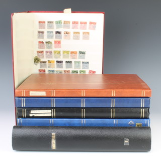 A stock book containing American and Bermuda stamps, 5 other stock books containing Spanish and world stamps 