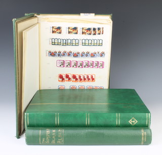 An album of mint and used GB stamps George VI  to Elizabeth II including Middle East Forces, a stock book of New Zealand stamps and a stock book of Commonwealth stamps mint and used George VI and later including Aiden, Barbados 