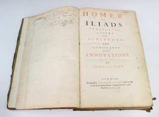 John Ogilby 1 volume "Homer His Iliad" Translated Adorn'd with Sculpture and Illustrated with Annotations by John Ogilby London, printed by Thomas Roycroft 1660, leather bound 