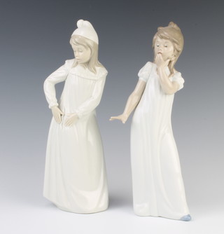 Two Nao figures of girls wearing nightdresses 28cm 