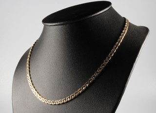 A 9ct 3 colour flat link necklace 19.3 grams