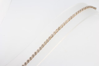 A 9ct yellow gold diamond bracelet 6.6 grams 18cm 