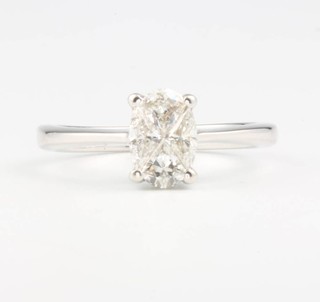 An 18ct white gold 4 stone diamond ring size K 