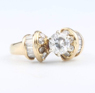 A 14ct yellow gold diamond ring size I 