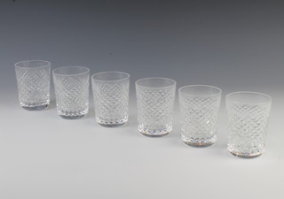 A set of 6 Waterford Crystal tumblers with hobnail decoration 9cm 