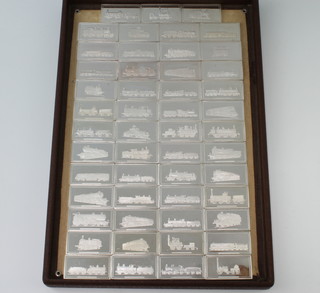 A set of 51 John Pinches silver ingots depicting locomotives 1575 grams 