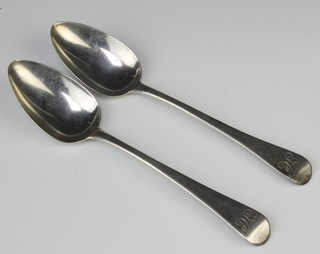 A pair of George III silver serving spoons London 1817 135 grams