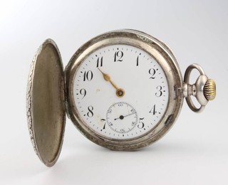 An Edwardian plated cased pocket watch Courses Nationales Suisse Ski