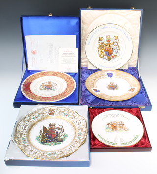 A Royal Doulton commemorative wall plate "The Warrant Holders Association 150th Anniversary" no 7/1000 26cm, 4 other decorative plates