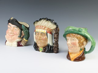 Three Royal Doulton character jugs - Mein Host D6468 18cm, Arriet 16cm and North American Indian D6611 19cm 
