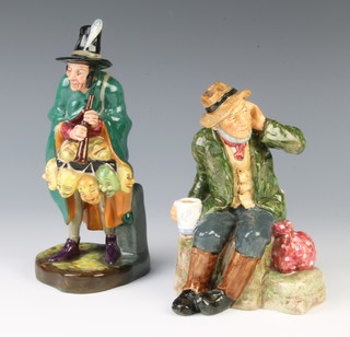 Two Royal Doulton figures - Mask Seller HN2103 21cm and Owd Willum HN2042 17cm 