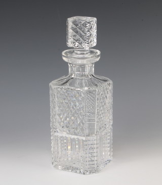 A Waterford Crystal octagonal cut decanter and stopper 24cm 