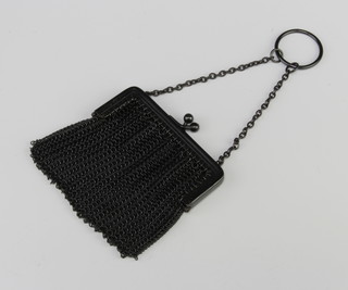 A chain mail reticule purse 6cm x 6cm  