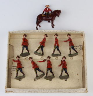 A set of Britains figures - no. 1554 Royal Canadian Mounted Police unboxed, 1 arm loose 