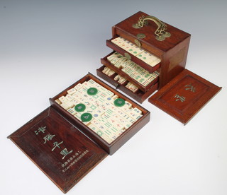 Two bone and bamboo Mahjong sets 