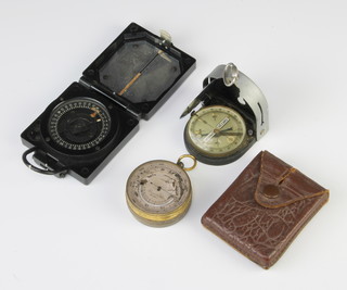 Bezard-Kompass a folding pocket compass. a Second World War military issue marching compass Mk 1 marked B16964 and a pocket barometer (f)  