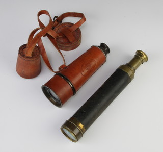 P Featches of Dundee, a 19th Century brass 3 draw telescope (cracked lens) and 2 other 3 draw telescopes 