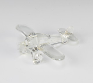 A Swarovski Crystal aeroplane by Adi Stocker 152111/7473000002 1990 7.5cm  boxed