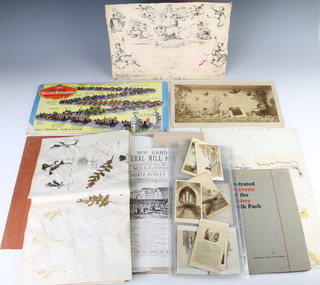 A Victorian naturalistic album of dried leaf plant specimens dated 1871, a sale catalogue for Slaugham Park and a collection of early black and white photographs of Hastings etc