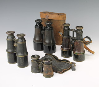 A pair of military issue binoculars marked MKV SP 72750, a pair of opera glasses, 2 pairs of binoculars (1 f)  