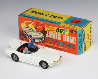A Corgi James Bond "You Only Live Twice" Toyota 2000 GT car no. 336, boxed and complete with figure (missiles missing from the boot) 