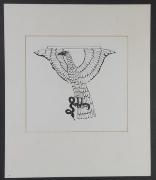 E Gill, print of a mythical bird 20cm x 22cm 