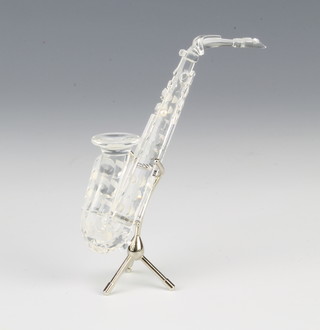 A Swarovski Crystal Saxophone by Martin Zendron 211728/7477000007 1997, 8cm boxed