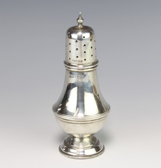 A silver sugar shaker of vase form Sheffield 1945 120 grams, 15cm 