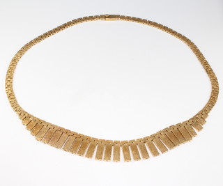 A 9ct yellow gold tapered necklace 31.3 grams 