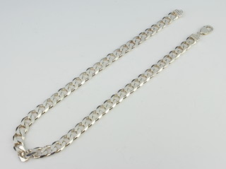 A silver flat link necklace, 96 grams