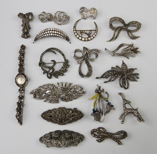 A quantity of Victorian and later marcasite jewellery 