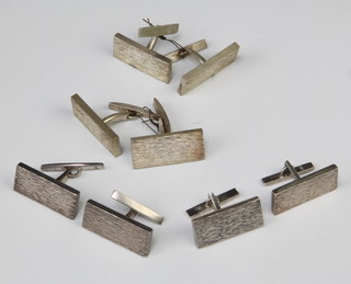 Four pairs of silver cufflinks, 114 grams