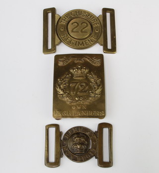 Three brass Army buckles 