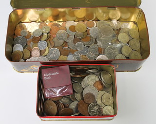 A Victorian silver crown 1889 and a quantity of English and European coinage 