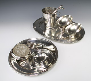 A Christofle plated salver 43cm diam. and a quantity of Continental silver plate items 