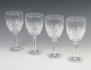 Four Waterford Crystal Colleen pattern wine glasses