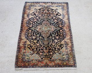 A blue and pink ground Nahavand rug with central medallion 207 x 134cm 