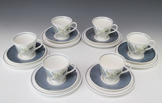 A Susie Cooper Glen Mist part tea set comprising 6 tea cups, 6 saucers and 6 sandwich plates