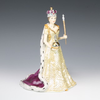 A Spode figure of Queen Elizabeth II to commemorate The Diamond Jubilee 2012, limited edition 4995, 24cm 