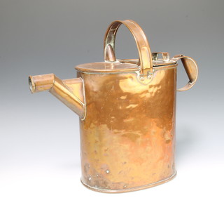 A Victorian oval copper hot water carrier 30cm x 45cm x 19cm (some dents) 