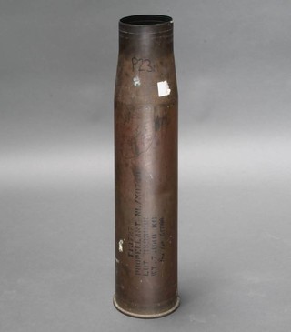A large brass shell case 70cm