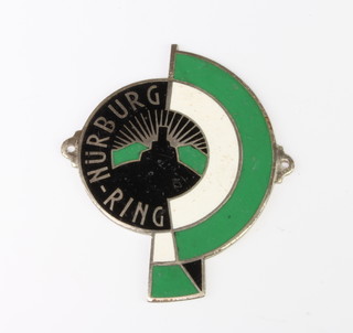 Of motoring interest, a vintage Nurburg-Ring enamelled radiator badge, the reverse marked GES.GESCH 